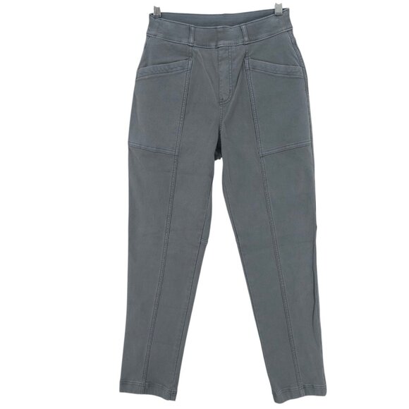 SPANX Stretch Twill Straight Leg Pant Hazy Blue Gray EUC Style 20399R Size SMALL - Picture 1 of 9
